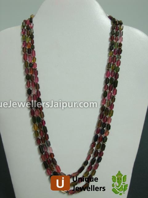 Tourmaline Faceted Capsules Beads